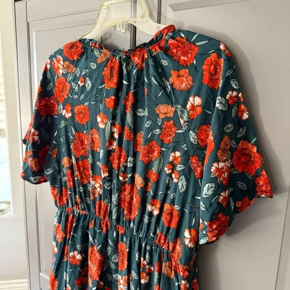 Baltic‎ Born Botega Jade Floral Midi Dress, Green Orange, L(NWOT) - Picture 12 of 15